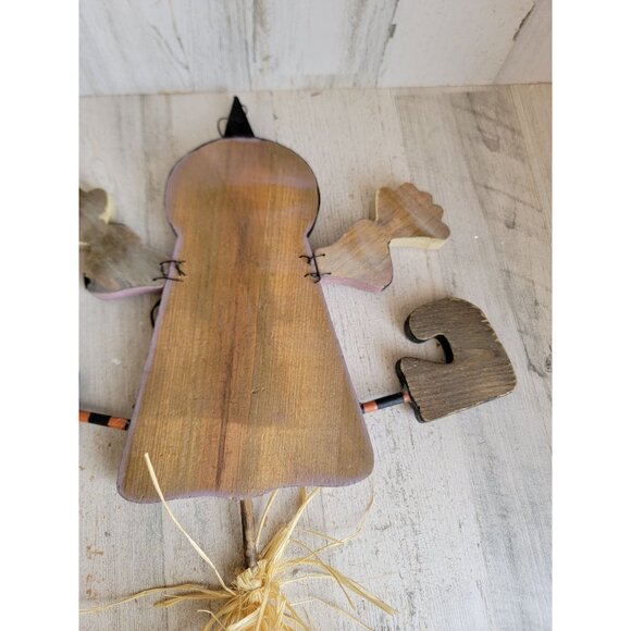 Vintage wooden witch broom hanging Halloween home decor sign unique - Picture 9 of 9